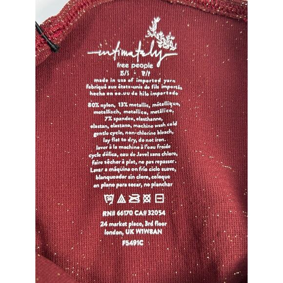 Free People Intimately Skinny Strap Seamless Brami Cami Crop Top Burgundy XS/S - Picture 5 of 5